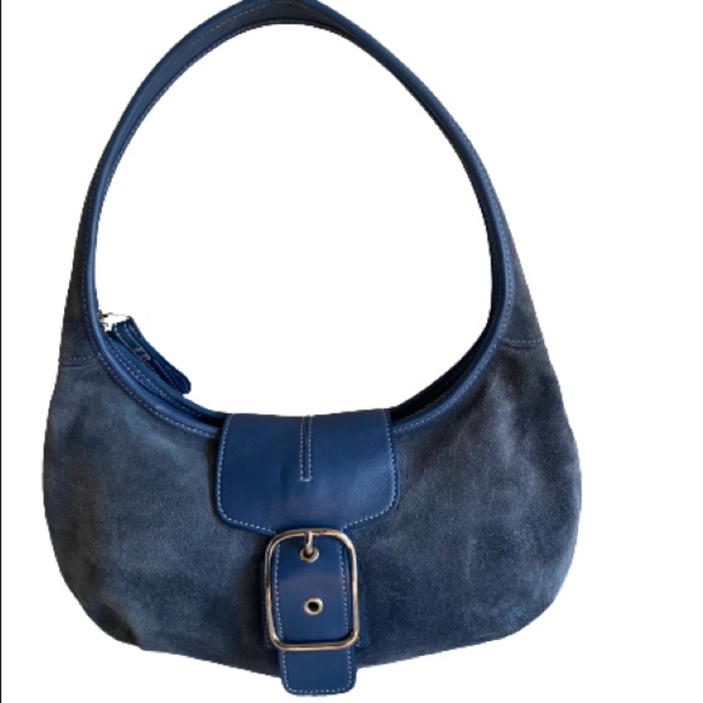 Vintage COACH Signature Boho Purse - Blue Suede